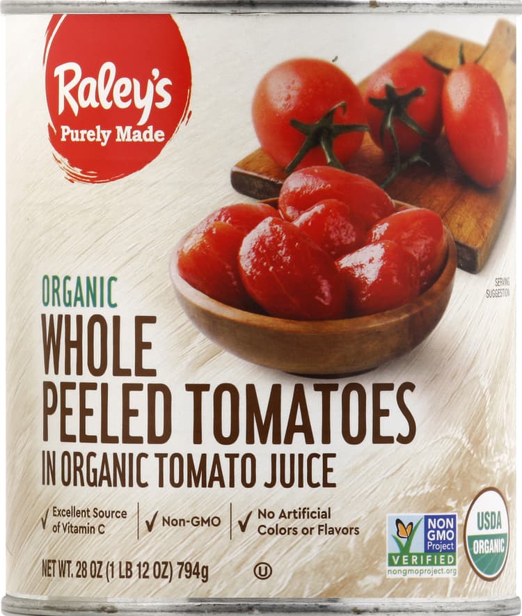 Raley'S Purely Made Organic Whole Peeled Tomatoes In Organic Tomato Juice