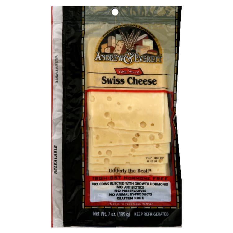 Andrew & Everett Cheese, Thin Sliced Swiss