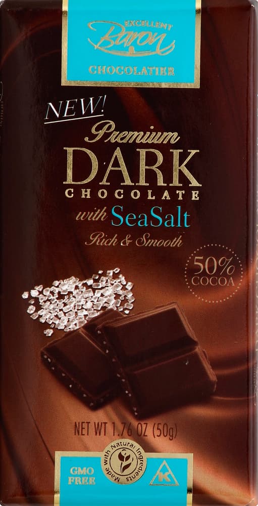 Excellent Baron Dark Chocolate, 50% Cocoa, With Sea Salt