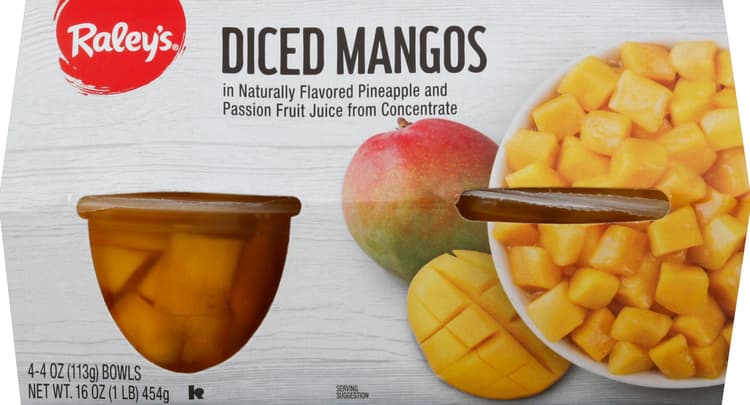 Raley'S Diced Mangos In Passion Fruit Juice