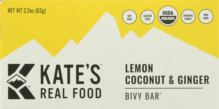 Kate'S Real Food Bivy Bar Lemon Coconut & Ginger
