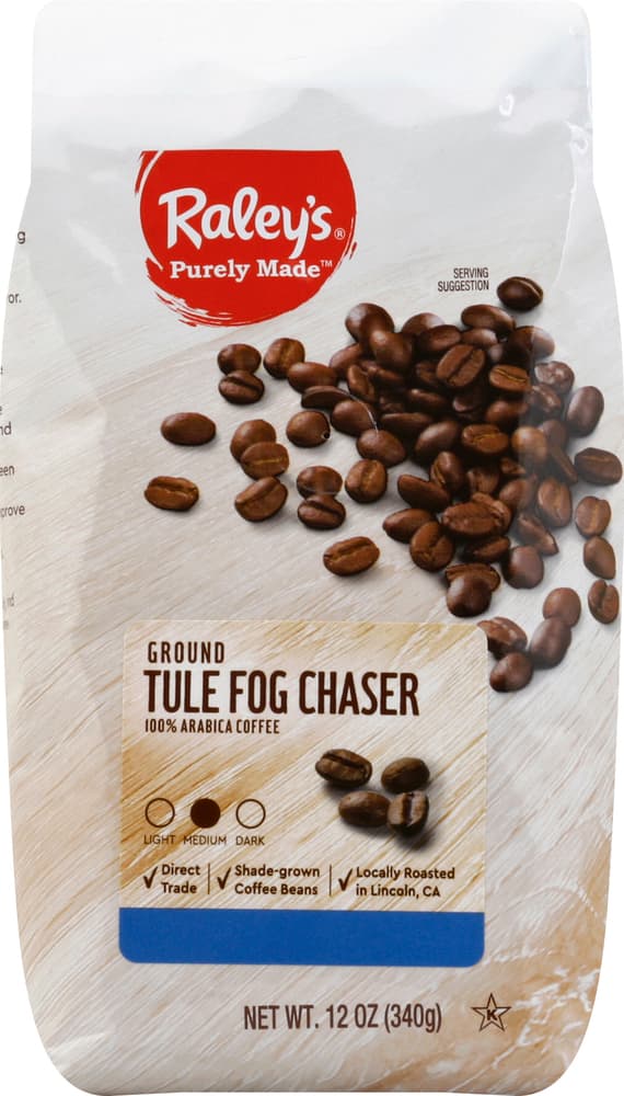 Raley'S Purely Made Tule Fog Chaser 100% Arabica Medium Roast Ground Coffee