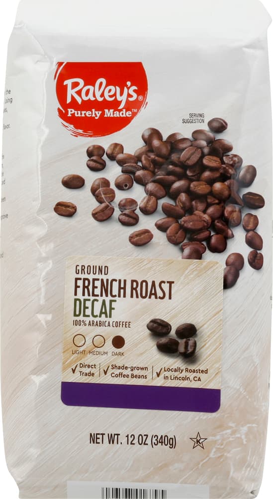 Raley'S Purely Made French 100% Arabica Decaf Dark Roast Ground Coffee