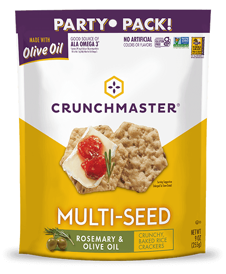 Crunchmaster Rosemary & Olive Oil Multi-Seed Crunchy, Baked Rice Crackers