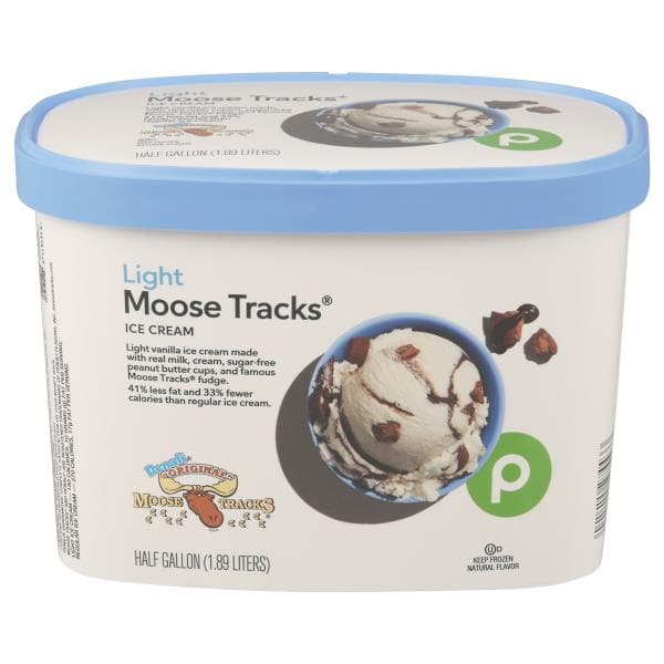 Publix Premium Ice Cream, Light, Moose Tracks