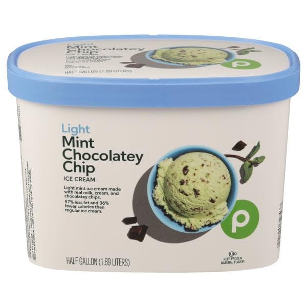 Publix Premium Ice Cream, Light, Mint Chocolatey Chip