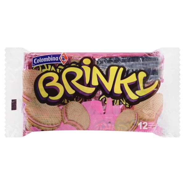 Colombina Brinky Cookies, Sandwich, Strawberry Flavored Cream