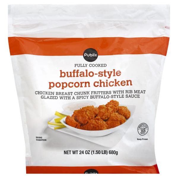 Publix Buffalo-Style Popcorn Chicken, Breaded, Fully Cooked