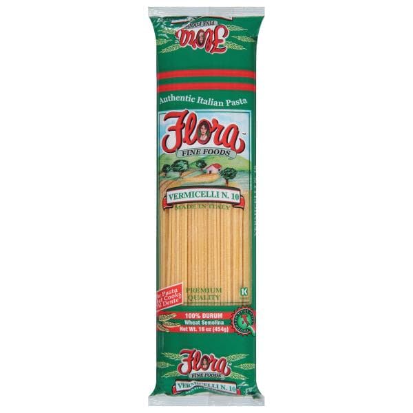Flora Pasta, Authentic Italian, Vermicelli N. 10, 100% Durum Wheat Semolina