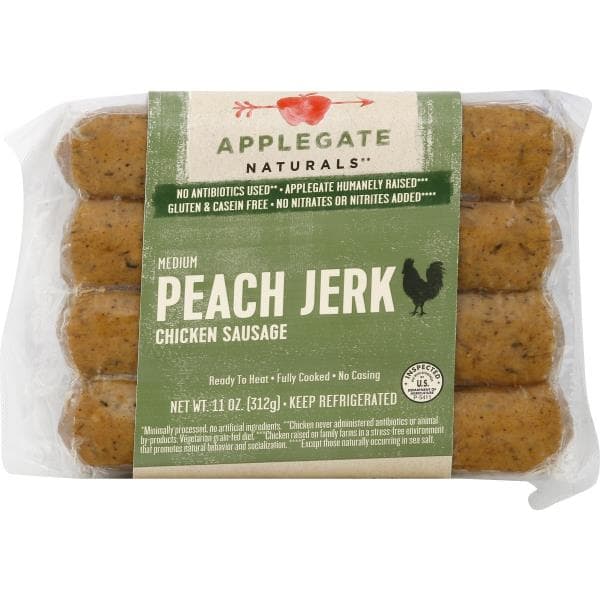 Applegate Chicken Sausage, Peach Jerk, Medium