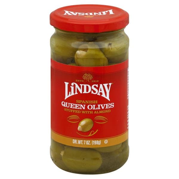 Lindsay Olives, Queen, Spanish, Stuffed With Almond