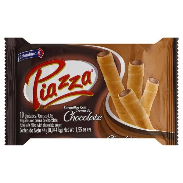 Piazza Wafer Rolls, With Chocolate Flavored Cream