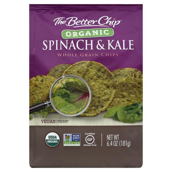 The Better Chip Chips, Whole Grain, Organic, Spinach & Kale