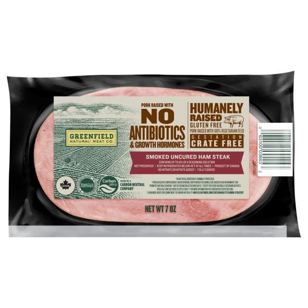 Greenfield Natural Meat Smoked Uncured Ham Steak