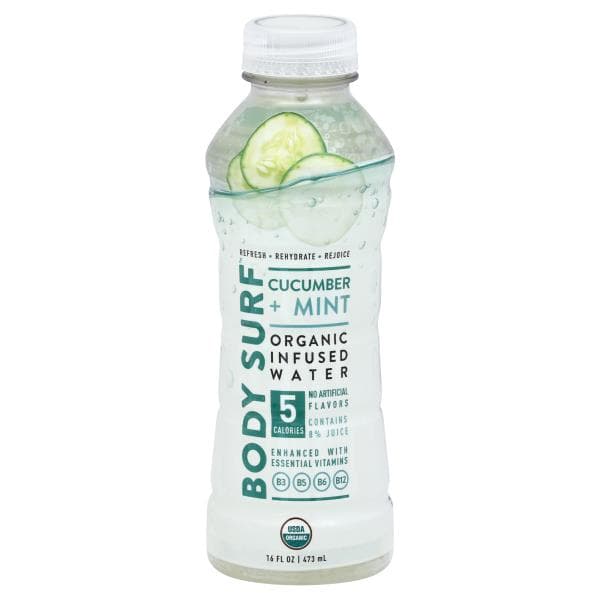 Body Surf Infused Water, Organic, Cucumber + Mint