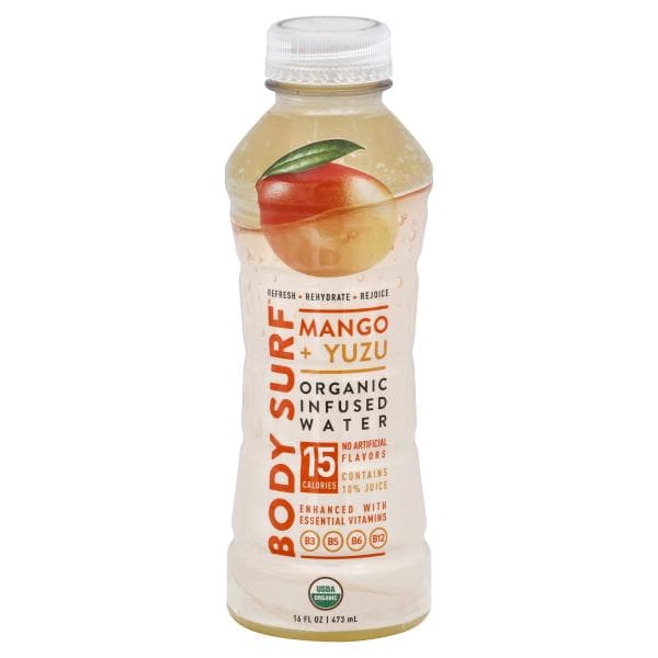 Body Surf Infused Water, Organic, Mango + Yuzu