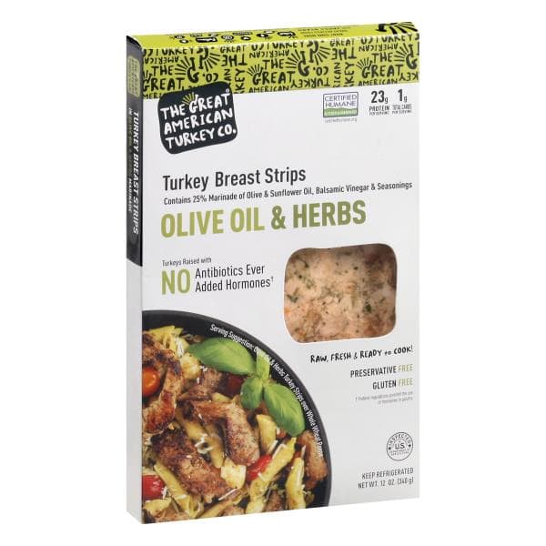 Great American Turkey Turkey Breast Strips, Olive Oil & Herbs