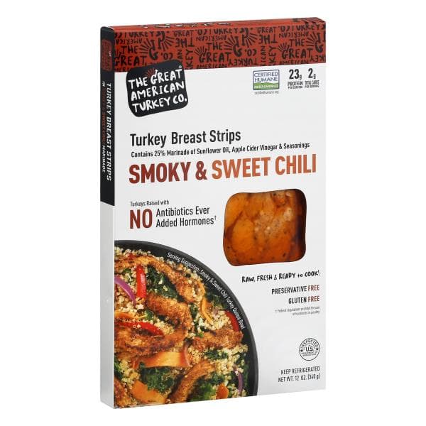 The Great American Turkey Co. Turkey Breast Strips, Smoky & Sweet Chili