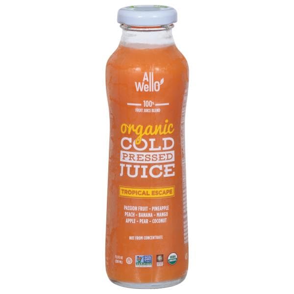 All Wello Juice, Cold Pressed, Organic, Tropical Escape