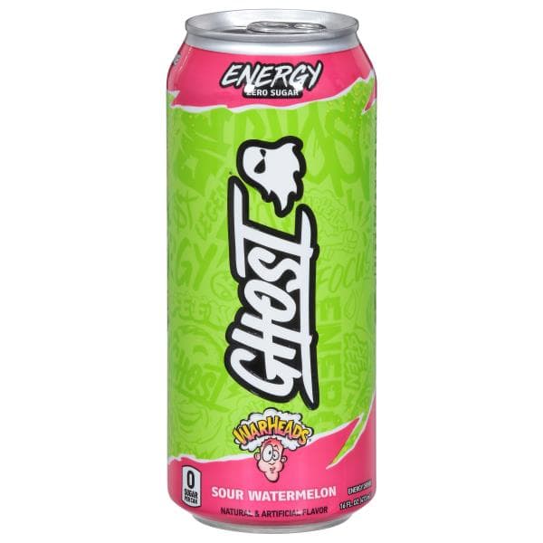 Ghost Energy Drink, Zero Sugar, Warheads Sour Watermelon