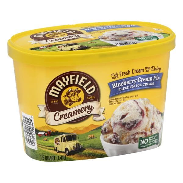 Mayfield Creamery Ice Cream, Premium, Blueberry Cream Pie