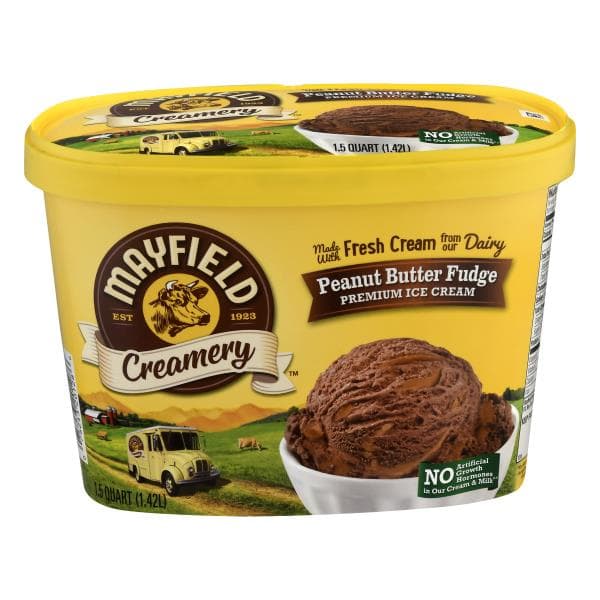 Mayfield Creamery Ice Cream, Premium, Peanut Butter Fudge