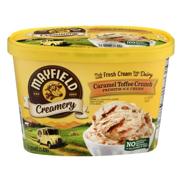 Mayfield Creamery Ice Cream, Premium, Caramel Toffee Crunch