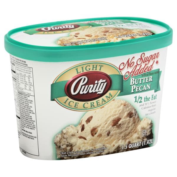 Purity Ice Cream, Light, No Sugar Added, Butter Pecan