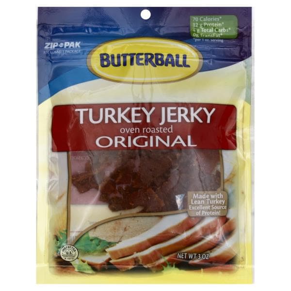 Butterball Jerky, Turkey, Original, Oven Roasted