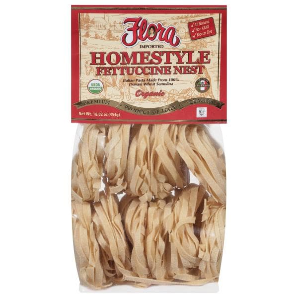 Flora Organic Homestyle Fettuccine Nest Italian Pasta