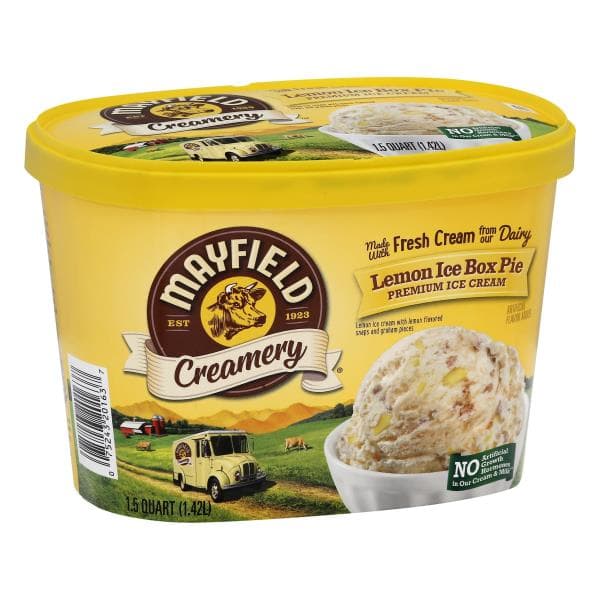 Mayfield Creamery Ice Cream, Premium, Lemon Ice Box Pie