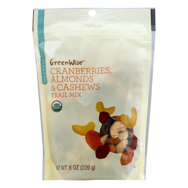 Greenwise Trail Mix, Organic, Cranberries, Almonds & Cashews