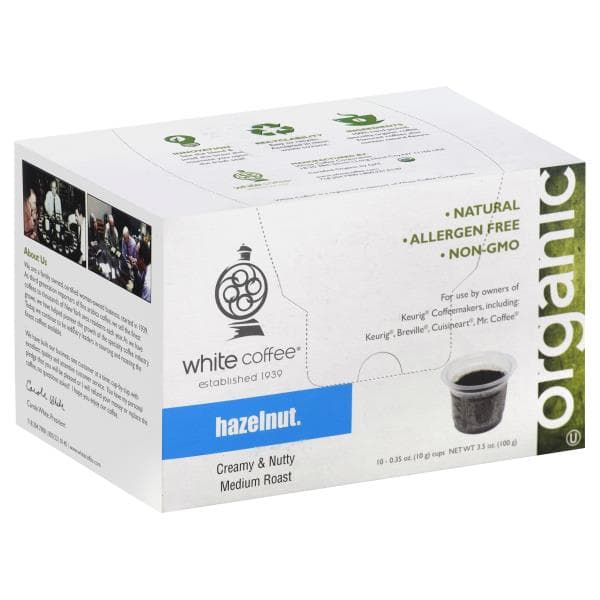 White Coffee Organic Coffee, Medium Roast, Hazelnut