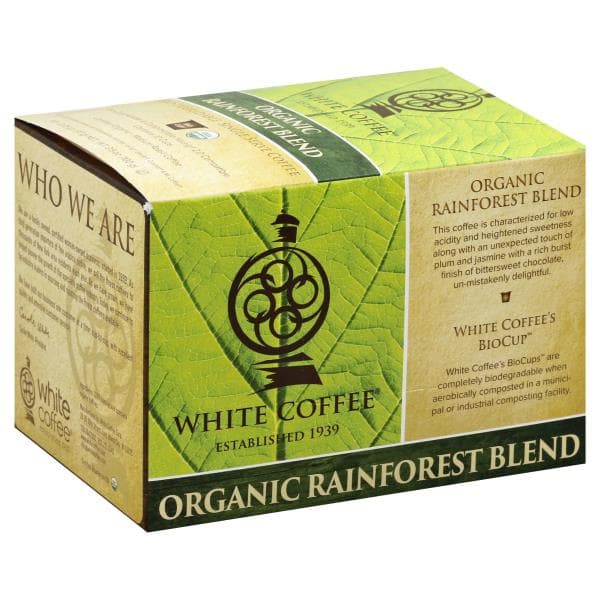 White Coffee Coffee, Medium Roast, Organic Rainforest Blend, Bio