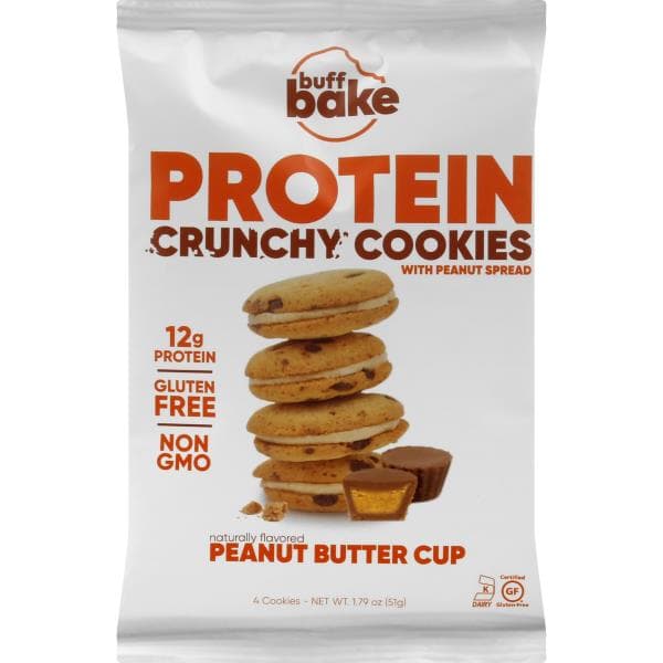 Buff Bake Cookies, Protein, Crunchy, Peanut Butter