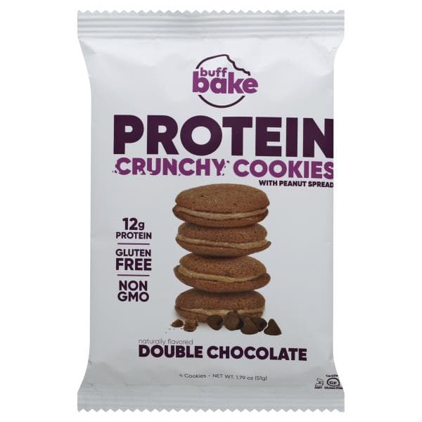 Buff Bake Protein Cookies, Crunchy, Double Chocolate