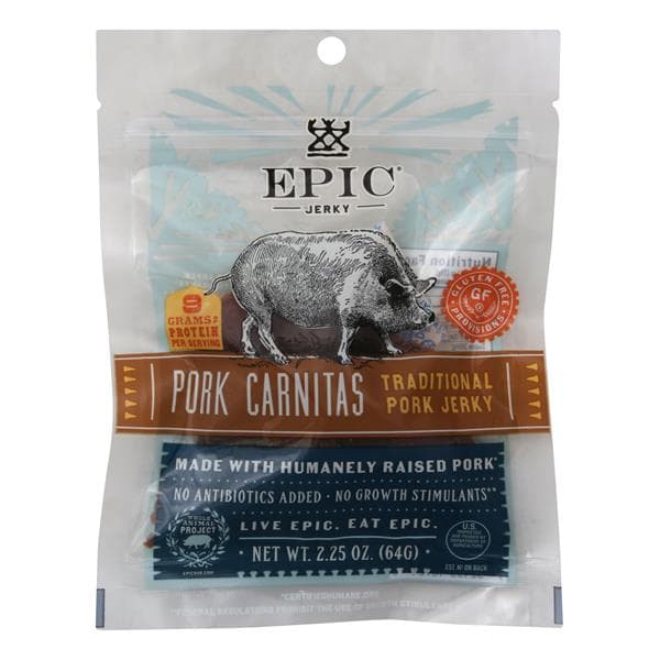 Epic Pork Jerky, Pork Carnitas, Traditional