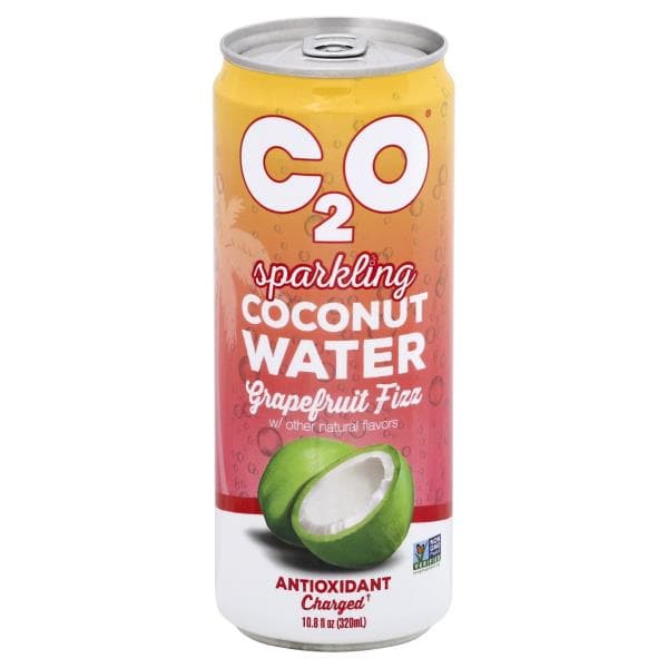 C2O Coconut Water, Sparkling, Grapefruit Fizz