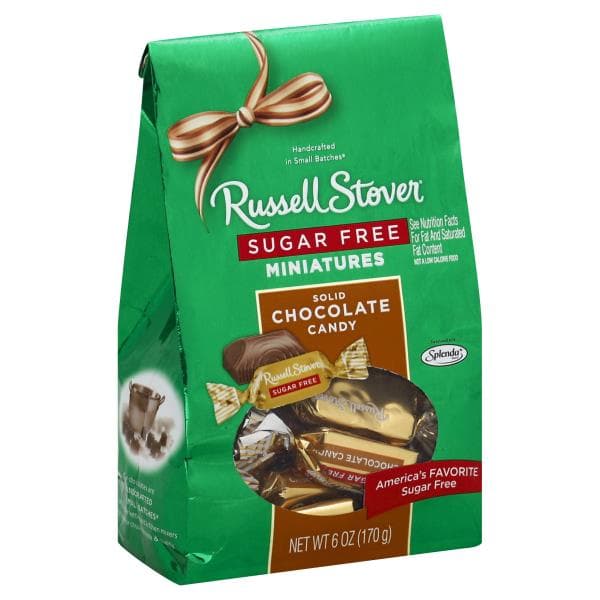 Russell Stover Miniatures, Sugar Free, Solid Chocolate Candy