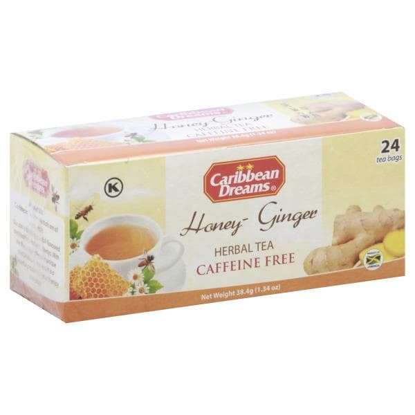 Carribean Dreams Herbal Tea, Honey Ginger, Caffeine Free