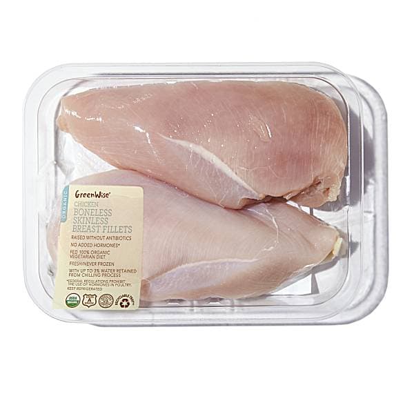 Greenwise Organic Boneless Chicken Fillets, 99% Fat Free, Usda Grade A