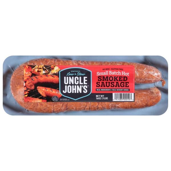 Uncle Johns Pride Smoked Sausages, Hot Country
