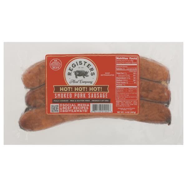 Primrose Sausage, Pork, Smoked, Hot