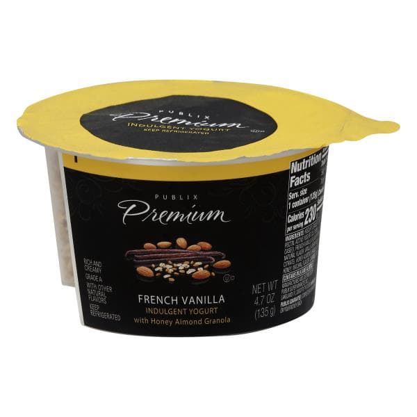 Publix Premium Yogurt, Indulgent, With Honey Almond Granola, French Vanilla