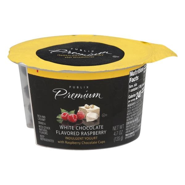 Publix Premium Yogurt, Indulgent, White Chocolate Flavored Raspberry