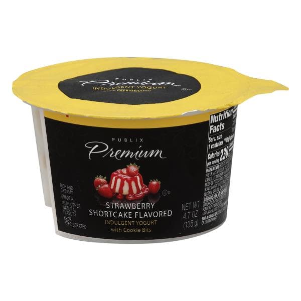 Publix Premium Yogurt, Indulgent, Strawberry Shortcake Flavored