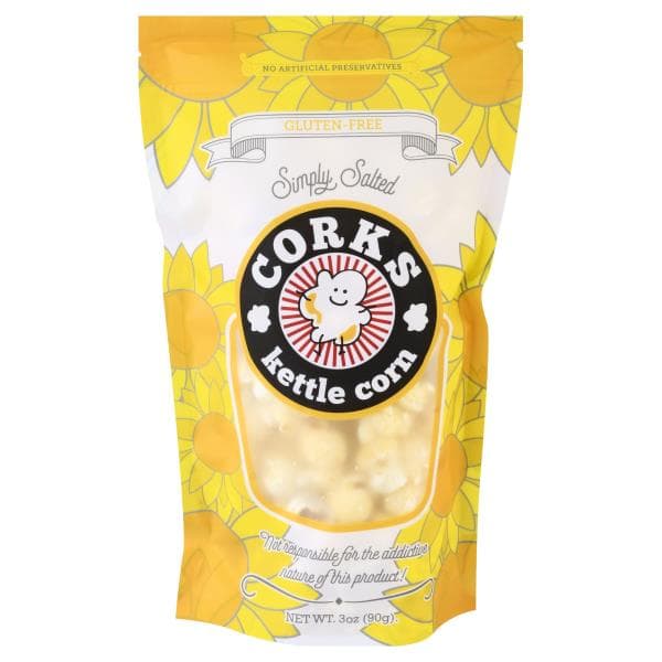 Corks Kettle Corn Popcorn, Simply Salted