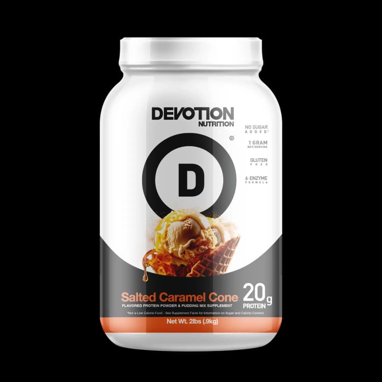 Devotion Nutrition Salted Caramel Cone Flavored Protein Powder & Pudding Mix Supplement