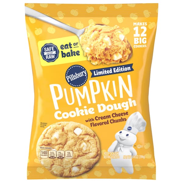 Pillsbury Pumpkin Cookie Dough With Cream Cheese Falvored Chips (Where Available