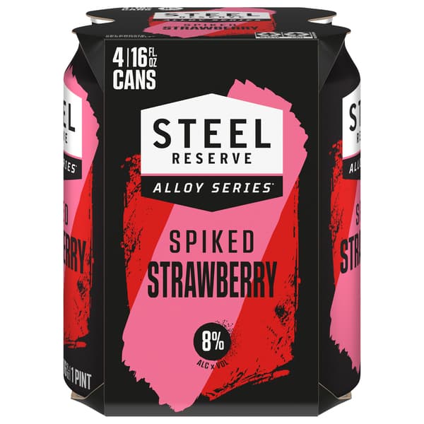 Steel Reserve Malt Beverage, Spiked, Strawberry